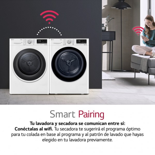 Secadora Lg RH90V5AV6N Blanco 9 kg Bomba de calor A++