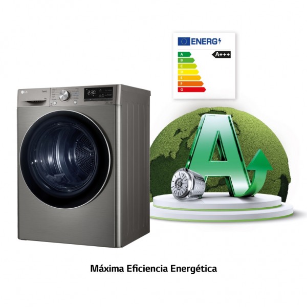 Secadora Lg RH90V9PV2N Inox 9 kg Bomba de calor A+++