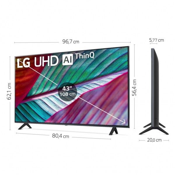 Televisor LG 43UR78006LK, Pantalla de 108 cm (43'') 4K UHD, Smart TV WebOS23, G.