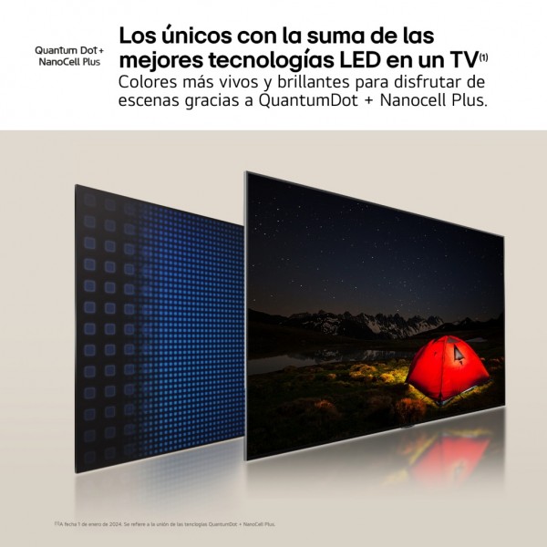 Televisor QNED LG 65QNED87T6B, Pantalla de 164 cm (65'') 4K con Smart TV WebOS24, E.