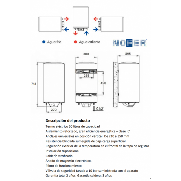 Termo Aparici Nofer SB050N 50L Triposicional