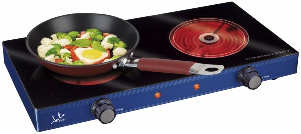 Vitrocerámica portátil Jata V142 Negro-azul 2 zonas 2400 W