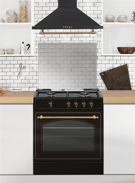 Vitrokitchen RU6060B Cocina de Gas Butano Rústica 85 x 60 cm Antracita