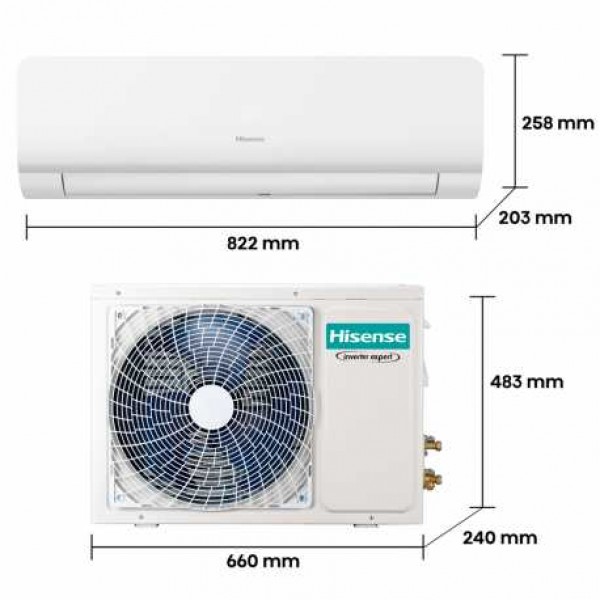 Aire acondicionado split Hisense KC35LR03 SMART CLIMA Inverter Bomba Calor A++ 2600frig/h