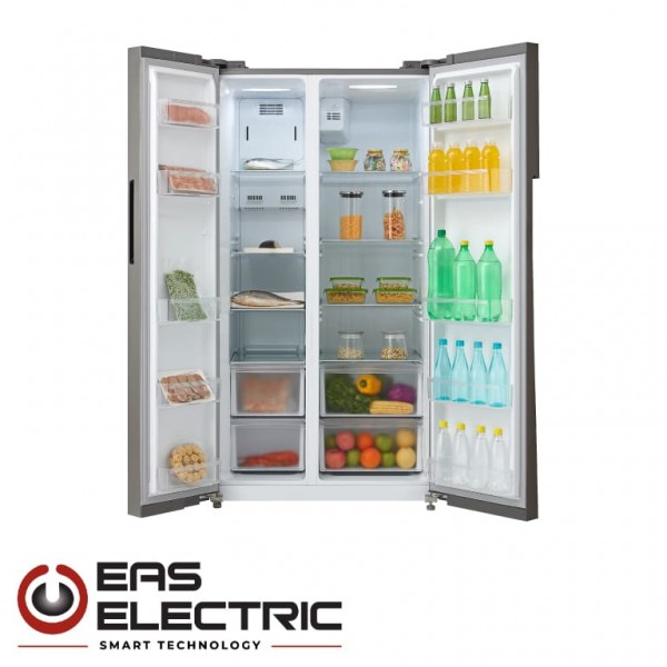 Frigorífico Americano Eas Electric EMSS178EX Clase E 177x90cm Display Led Inox