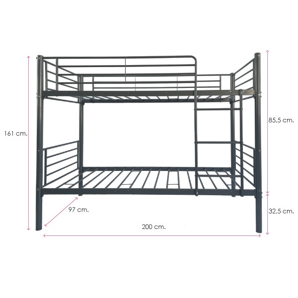 Litera Metalica 90x190cm Modelo Funny