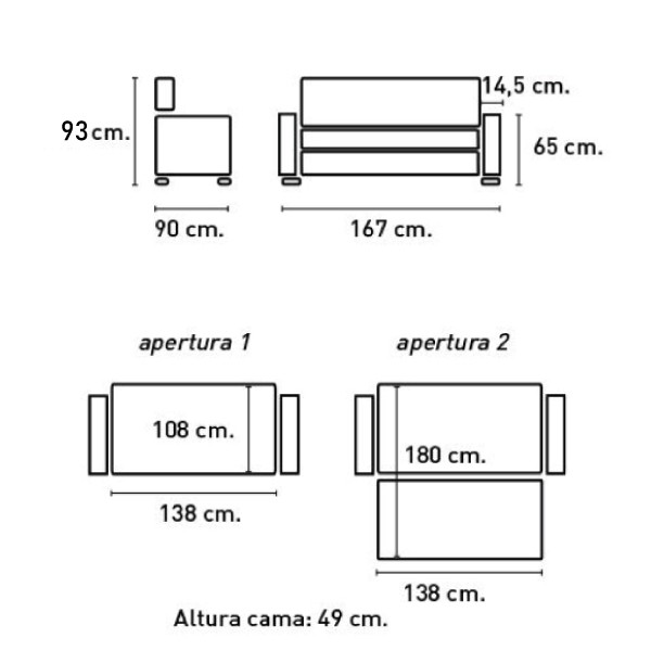 Sofá cama Izan Gris