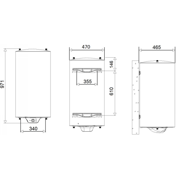 Termo electrico Aparici H100 100L Multiposicional