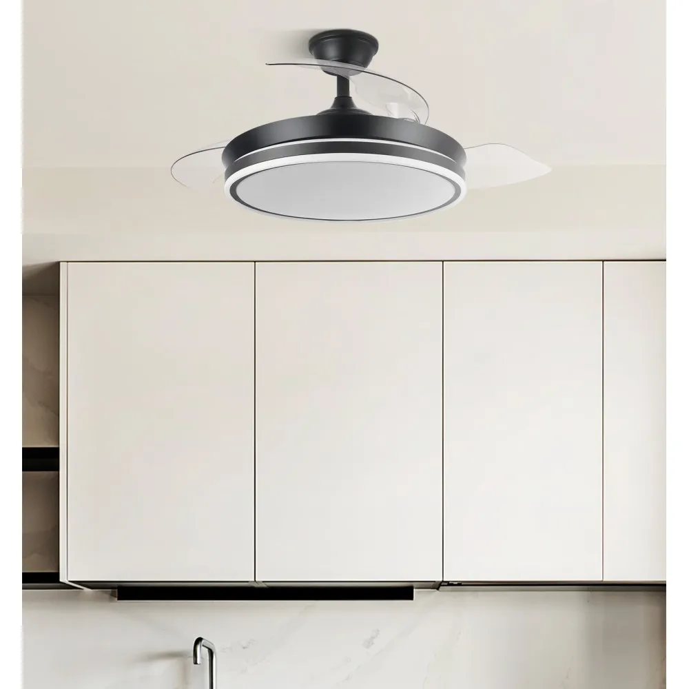 Ventilador de Techo Bayomo 72w 6120lm Negro 3 Aspas Despegable motor Dc