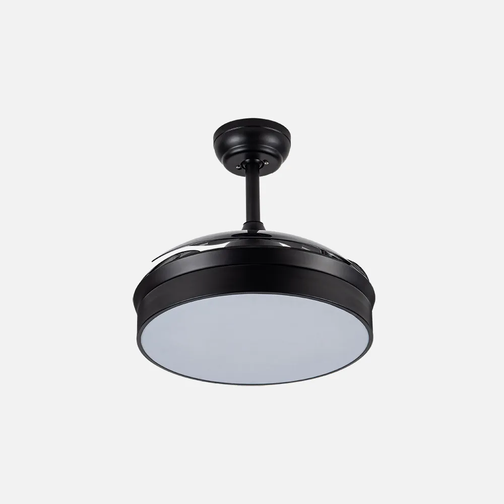 Ventilador Dc Cala Negro 48w 4800lm 3 aspas desplegable 91d 6 Velocidades 3000-4000-6000k 