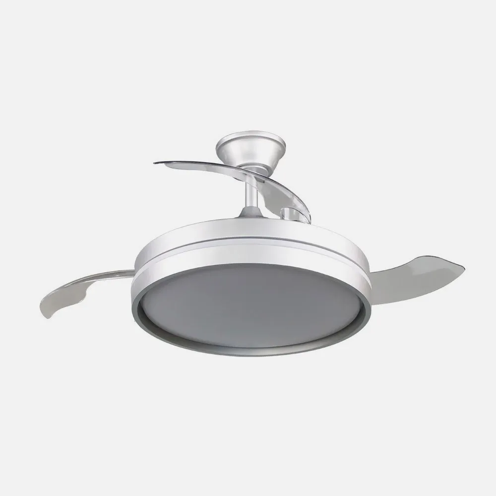 Ventilador Dc Mandarin Plata 72w 3aspas 108d Reg.intensidad 7200lm 3000-4000-6500k