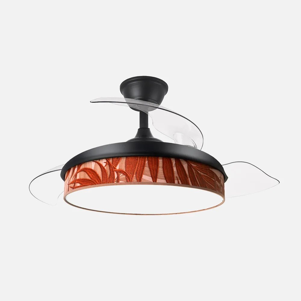Ventilador Dc Moda 72w Negro/hoja Caldera 108d 3aspas 7200lm 3000k,4000k,6000k 