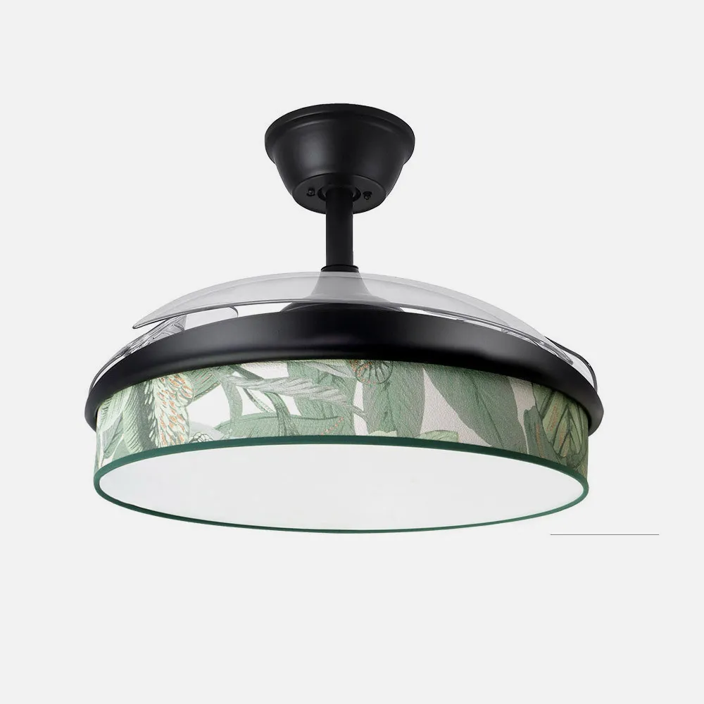 Ventilador Dc Moda 72w Negro/hoja Verde 108d 3aspas 7200lm 3000k,4000k,6000k 