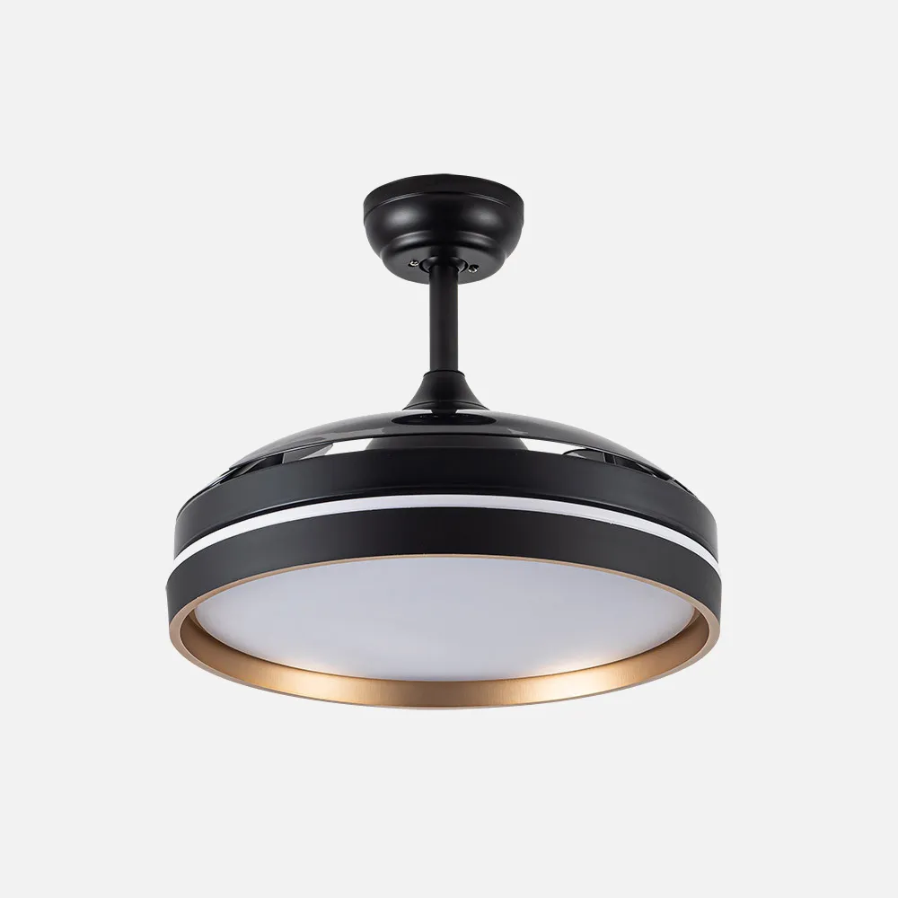 Ventilador Dc Nalon 72w Negro/oro 3aspas 109d 7200l 6vel 3000k,4500k,6000k 