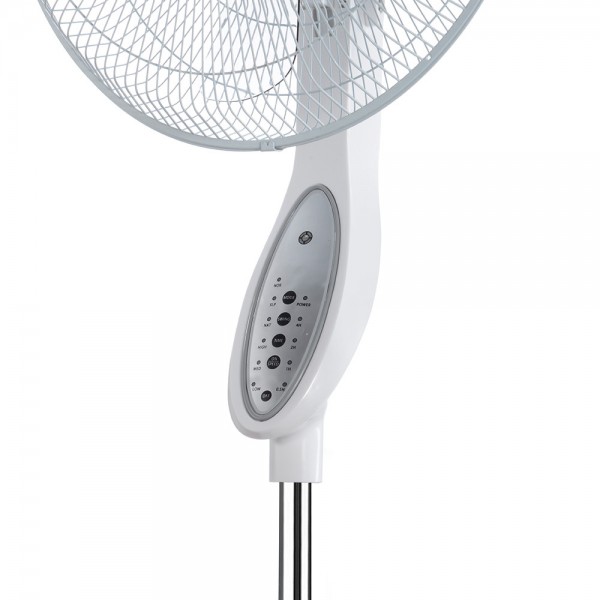 Ventilador De Pie Floxo Blanco/gris 3 Vel. 45w C/remoto Temporizador 5 Aspas Regx44,5x40 C