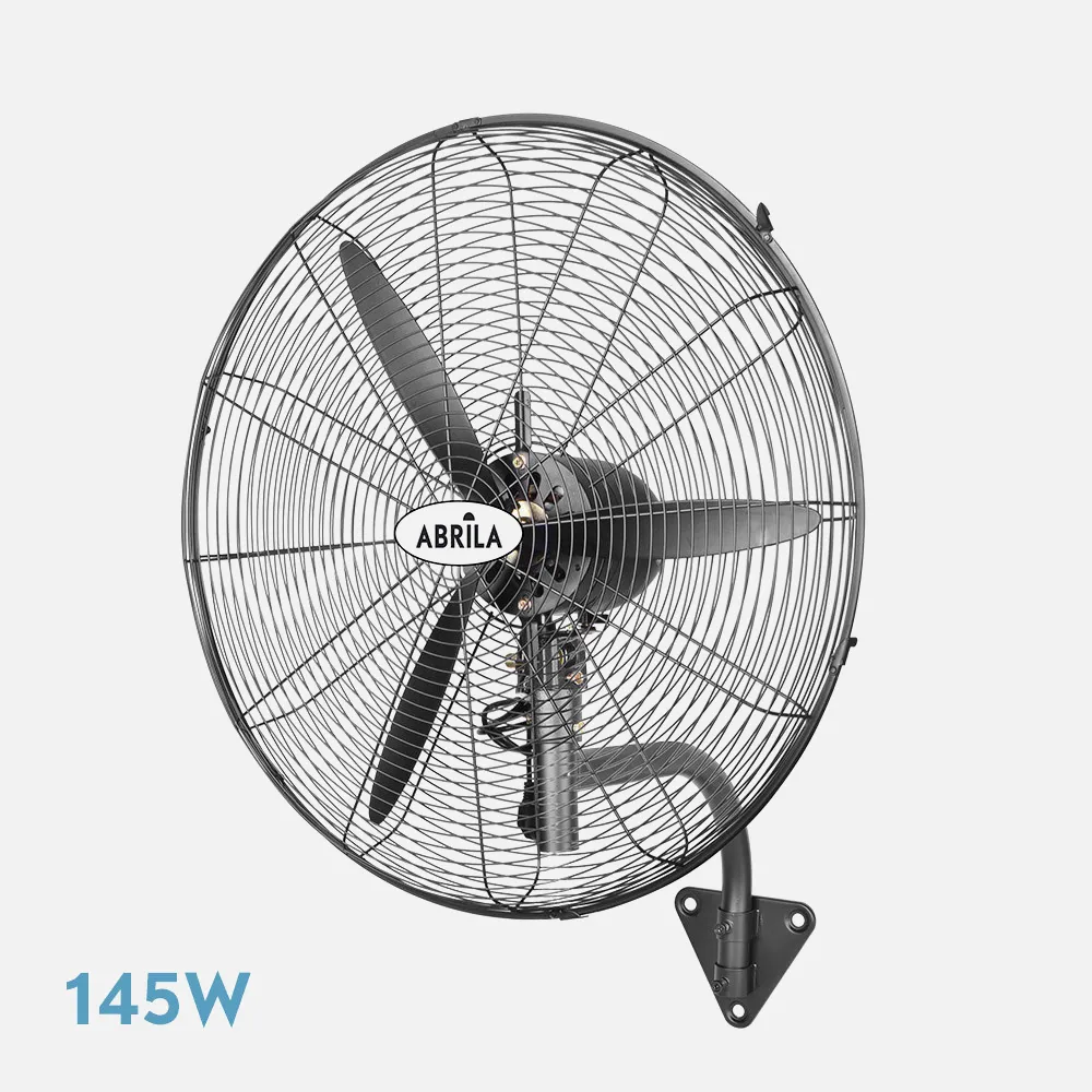 Ventilador Pared Industrial borrasca Negro 3 velocidades 145w 3 aspas Fijo Y Rotatorio 60x