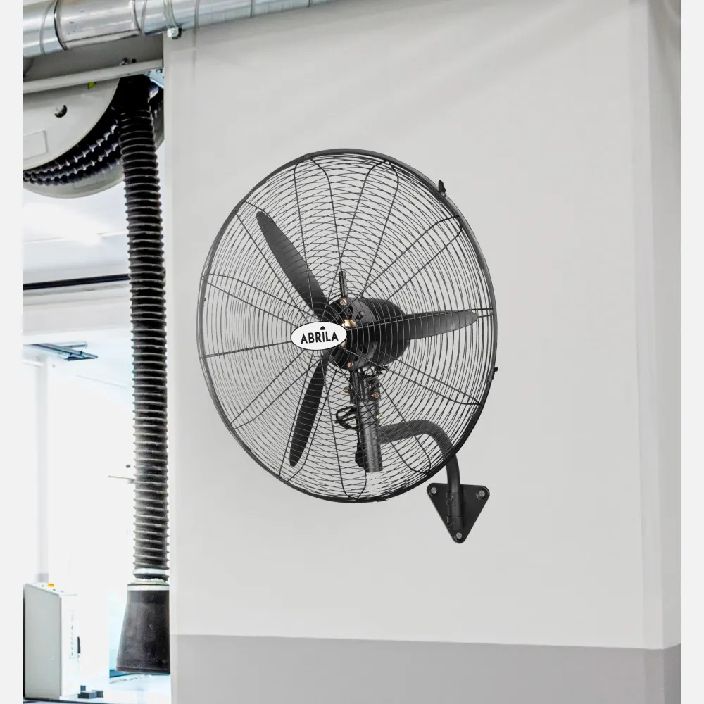 Ventilador Pared Industrial borrasca Negro 3 velocidades 280w 3 Aspas Fijo Y Rotatorio 90x
