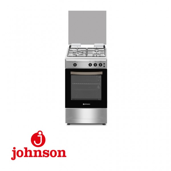 Cocina de Gas Johnson COCI50G3X 3 Fuegos mas Horno Gas Natural Inox