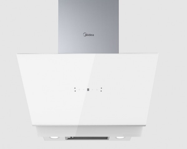 Campana decorativa Midea MH60A4300WES, Cristal blanco, 60 cm, 800 m³/h, C