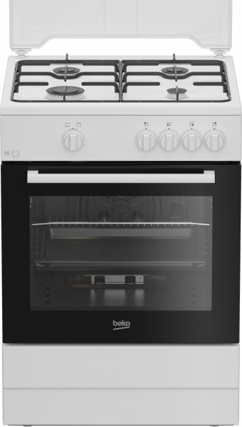 Cocina Beko FBG62000WL 4 fuegos con Horno Gas 85x60 
