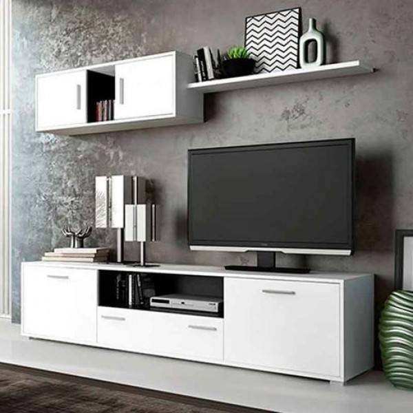 Composición De Salón Única Dimas Blanco y grafito 200 Cm