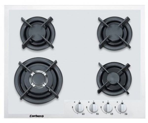 Encimera Corbero CPCGXY6029W, 4f, Cristal blanco