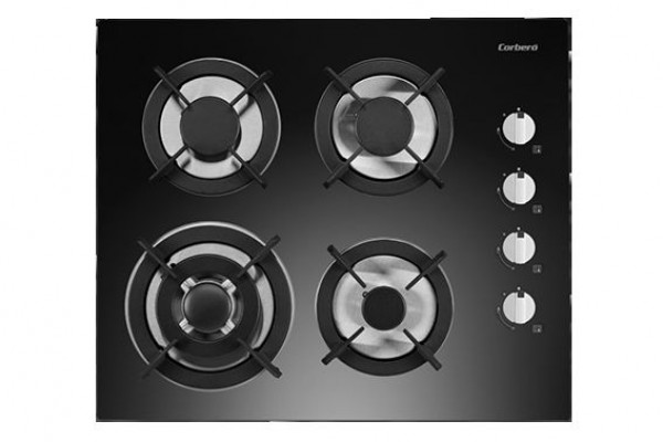 Encimera Corbero CPCGY2304N, 4f, CRISTAL GAS