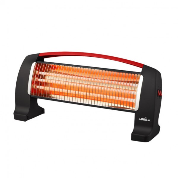 Estufa Electrica Cuarzo Edipo 1200w Negro/rojo 3potencias Antivuelco 24x50x13 Cm