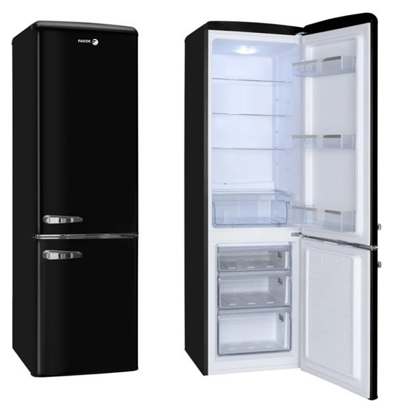Frigorifico Combi Fagor 3FFV1855N 181x55cm E Retro Negro 