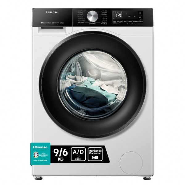 Lavasecadora Hisense WD3S9043BW3, 9+6kg, 1400rpm 