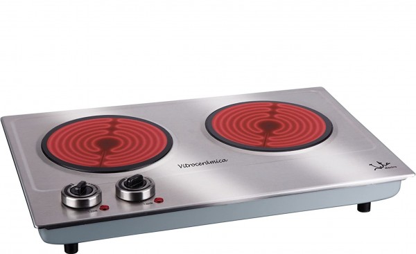 Placa portátil vitrocerámica Jata V532 Inox 2 zonas 2400 W