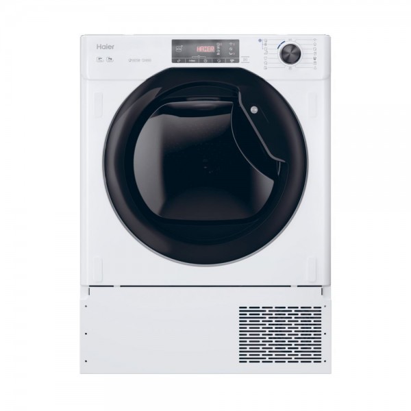 Secadora integrable Haier HDBI H7A2TBEX-S, Blanco, 7 kg, Bomba de calor, A++