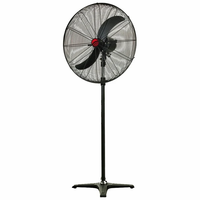 Ventilador De Pie Reforzado Negro 5 Aspas Aluminio Giro 360 FABRILAMP