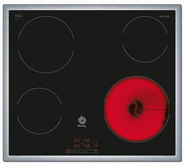 Vitroceramica Balay 3EB720XR, 4 zonas, Inox