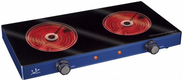 Vitrocerámica portátil Jata V142 Negro-azul 2 zonas 2400 W