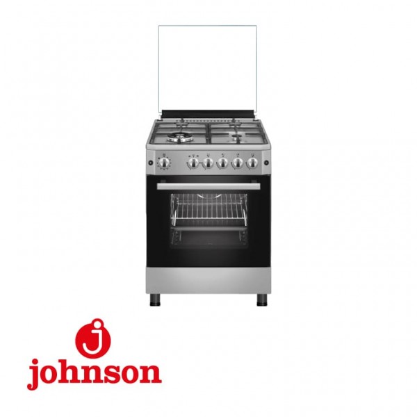 Cocina Johnson CONA60GX 4 fuegos + Hono Gas Natural Inox