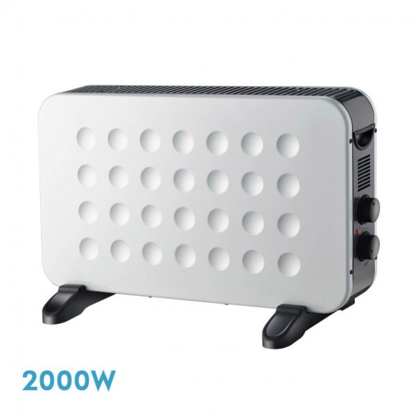 Convector Hogar 2000w Blanco/negro 2potencias Termost.regulable Protecc.contracalentamient