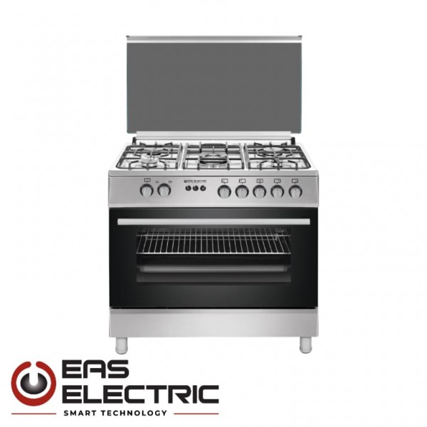 Cocina de gas eas electric EFG9H60X 90x60cm horno de 90cm 5 fuegos wok turbo fan grill