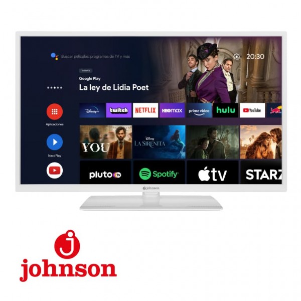 Televisor 32 blanca Johnson J32SW Android Bluethoot Googlecast hd ready 