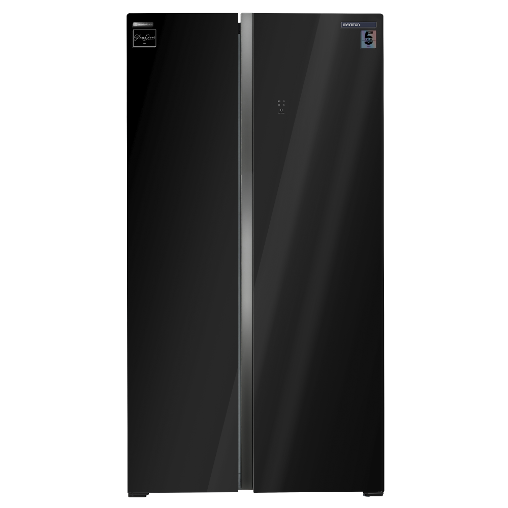 Frigorífico americano Infiniton SBS-719 BGA Total No Frost 550L E cristal negro 177 cm