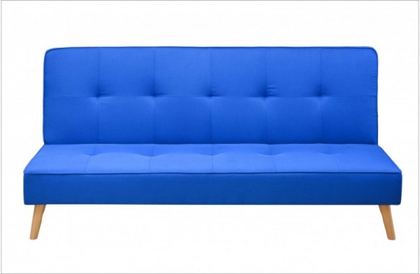 Sofa cama clic-clac pata madera modelo UNAI azul oscuro