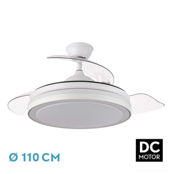 Ventilador Dc Esparta Plus 72w 6120lm Blanco 3 Aspas Desp. 107d 3 Colores C/Remoto+ Tempor