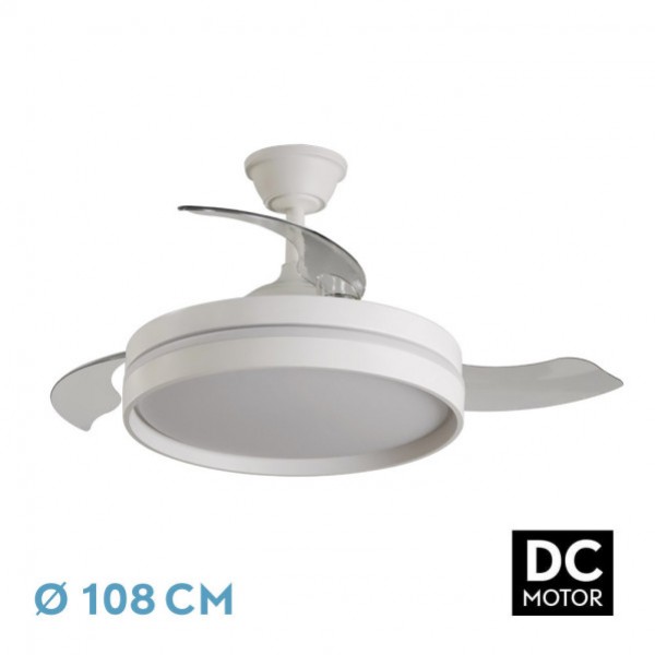 Ventilador Dc Mandarin Blanco 72w 3aspas 108d Reg.intensidad 7200lm 3000-4000-6500k Remoto