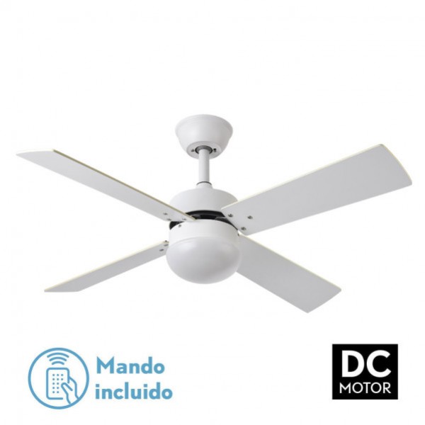 Ventilador de Techo SOFIA 2XE27 blanco 4 aspas blanca haya 40x107 control remoto temporiza