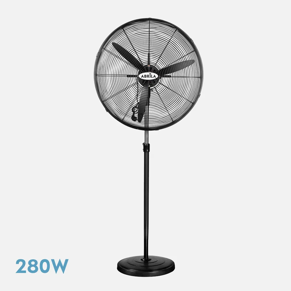 Ventilador De Pie Industrial tormenta Negro 3 velocidades 280w 3 aspas Fijo Y Rotatorio Re