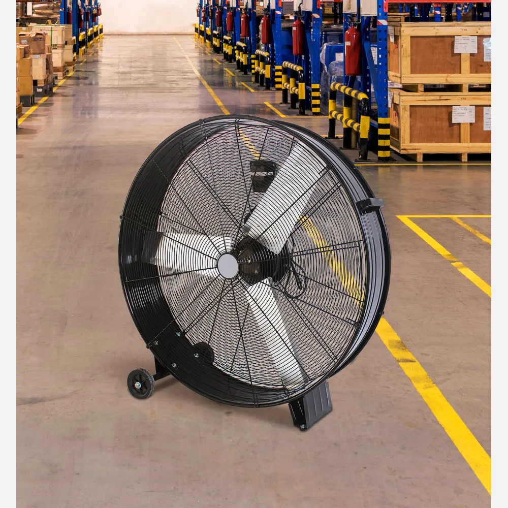 Ventilador Industrial Maximum 630w Negro 97,6d 2 Velocid.3aspas aluminio ruedas 100x97,6x4