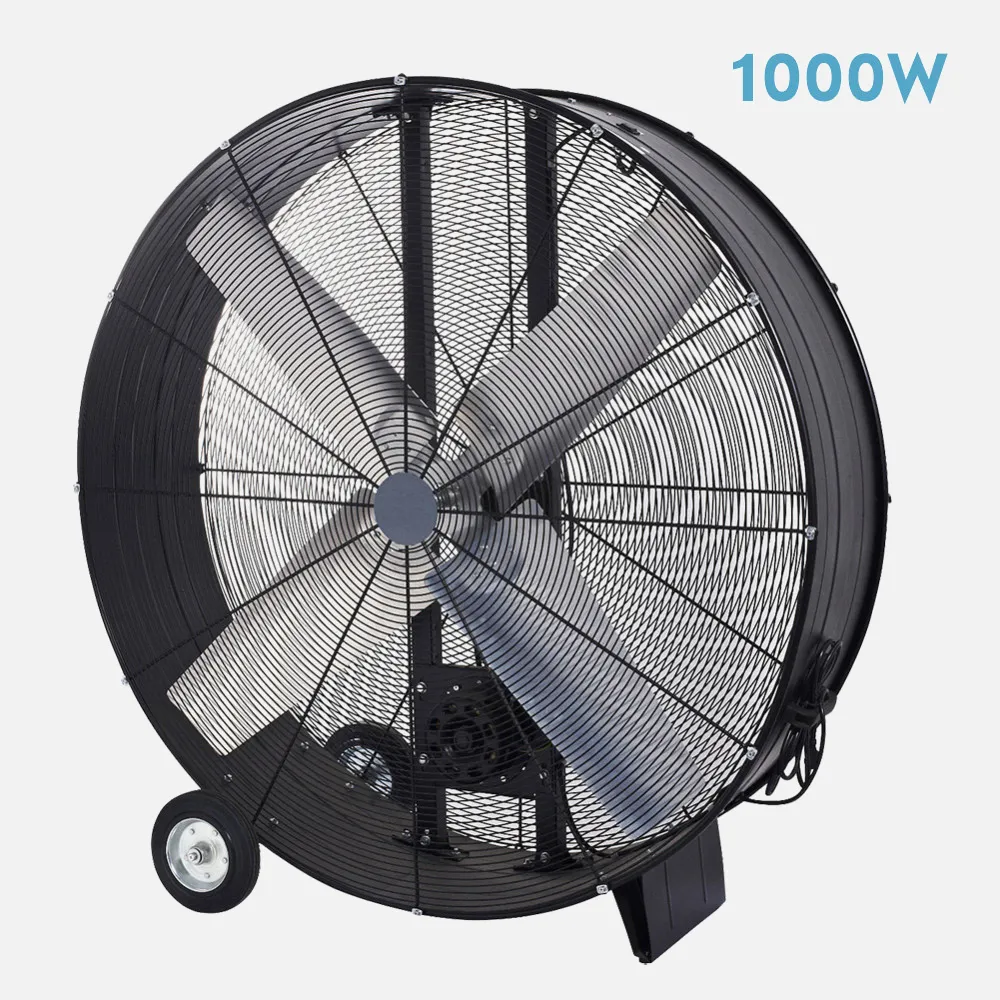 Ventilador Industrial Maximum 1000w Negro 112d 2 Velocidades Con ruedas