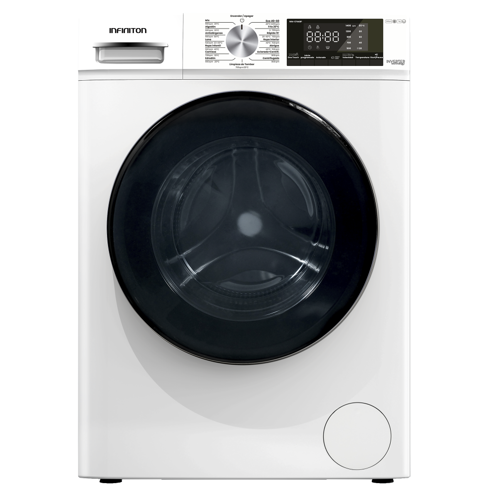 Lavadora Carga Frontal Infiniton WM-S74ABP 7kg 1400rpm Vapor Care Blanca